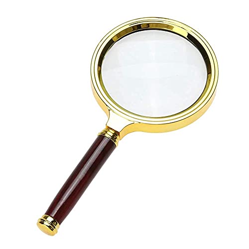 Magnifying Glass 6X Magnification Magnifier Handheld Magnifie(6X Gold) - color: Red 6x, size: 1 PCS