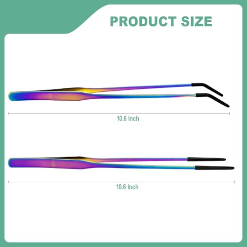 Syn-zer Reptile Feeding Tongs, 10.6" Straight & Curved (Multicolor) - color: Multicolor