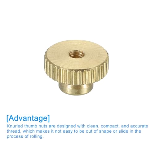 uxcell Knurled Thumb Nuts, 3Pcs M3 x D11mm x H6.5mm Brass High Head Through Hole with Collar High Head Through Hole Round Knobs Fasteners for 3D Printer Parts, Machine Tools - size: M3 x D11mm x H6.5mm
