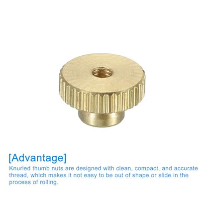 uxcell Knurled Thumb Nuts, 3Pcs M3 x D11mm x H6.5mm Brass High Head Through Hole with Collar High Head Through Hole Round Knobs Fasteners for 3D Printer Parts, Machine Tools - size: M3 x D11mm x H6.5mm