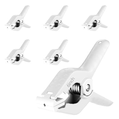 Spring Clamps Heavy Duty, 6in Plastic Backdrop Clips, 6 Pack White - color: White, size: 6in