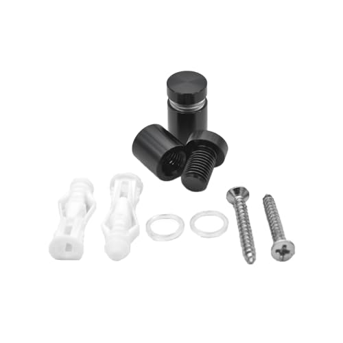 Aluminum Standoff Wall Mounts Screws, Black 12 Packs 1/2 x 1/2 Inch - color: Black