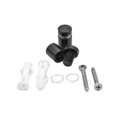 Aluminum Standoff Wall Mounts Screws, Black 12 Packs 1/2 x 1/2 Inch - color: Black