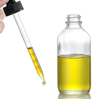 4 Pack 4oz Glass Dropper Bottles with Measured Dropper - 120ml Clear Tincture Bottles with Calibrated Glass Eye Droppers (1ml), Leakproof Essential Oil Bottle for Health, Personal Care & Beauty - color: Clear
