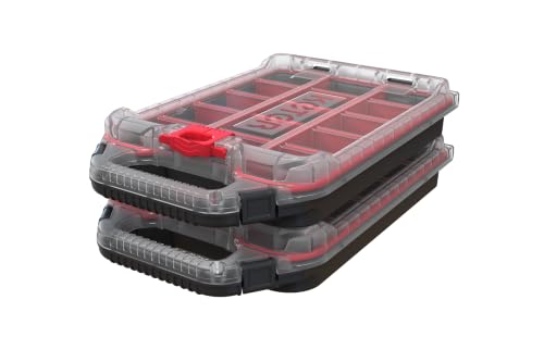 Keter Stack N' Roll 2 Pack Half Organizer Storage Box - color: Black/Red, size: Half Organizer
