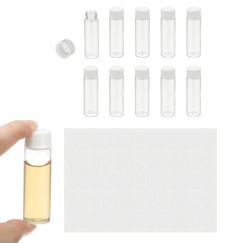 PATIKIL 10Pcs 15ml Clear Glass Vials Sample Vials with Screw Cap Reagent - size: 15ml
