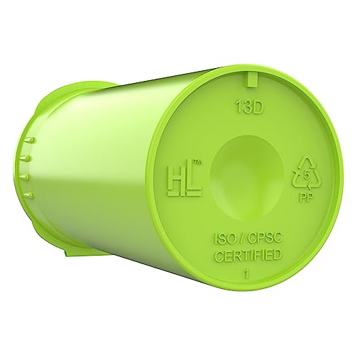 Dragon Chewer 13 Dram CR Plastic Packaging Pop Top Containers - Child Resistant Travel Holder Vial Bottles - 315 qty (Lime Green) - color: Lime Green