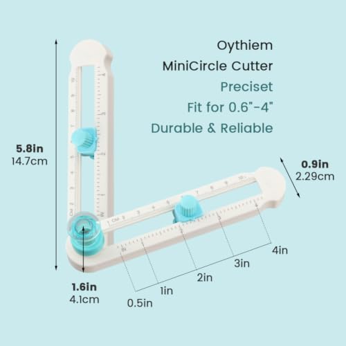 Rotary Circle Cutter – 0.6"-4" Radius Knife for Scrapbooking & Card Making