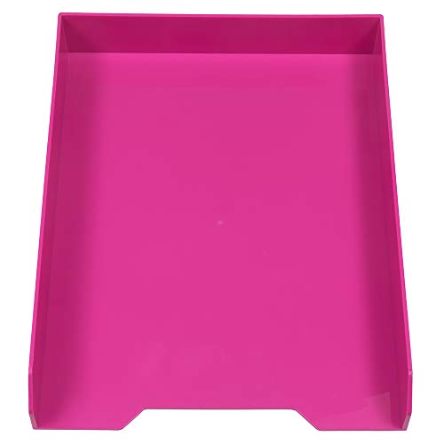 JAM PAPER Stackable Paper Trays - Pink - Desktop Document, Letter, & File Organizer Tray - 2/Pack (Pack of 2) - color: Pink, size: Pack of Two (2) Trays (Pack of 2)