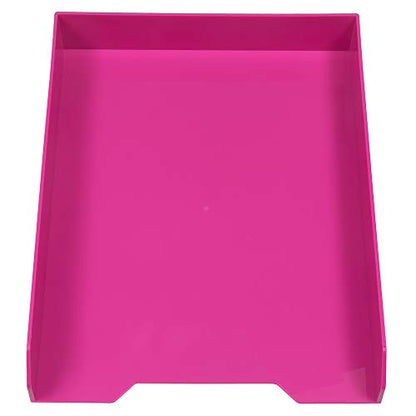 JAM PAPER Stackable Paper Trays - Pink - Desktop Document, Letter, & File Organizer Tray - 2/Pack (Pack of 2) - color: Pink, size: Pack of Two (2) Trays (Pack of 2)