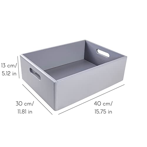Creative Deco XL Gray Wooden Crate Nesting Crate Handles - color: Grey, size: XL
