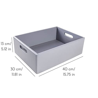 Creative Deco XL Gray Wooden Crate Nesting Crate Handles - color: Grey, size: XL