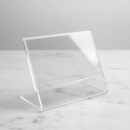 Azar Displays 112742 Horizontal Slanted, L-Shape 3-Inch Width by 2-Inch Height Acrylic Sign Holder, 10-Pack, Clear - size: 3 In W x 2 In H Horizontal