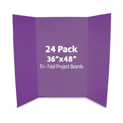Flipside Products 36” x 48” Project Boards for Presentations, Science Fair, School Projects, Event Displays and Trifold Picture Board, Proudly Made in USA - Purple - 24 Pack - color: Purple, size: 24 Pack