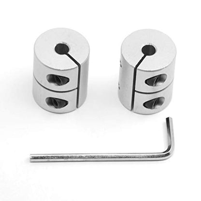 2PCS 5mm to 5mm Shaft Coupling 25mm Length 20mm Diameter Coupler Aluminum Alloy for 3D Printer CNC Machine (5x5mm) - size: 5x5mm