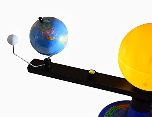 EISCO Illuminated Sun, Earth & Moon Orbital Model, 14" H x 11" W - 12V Light Bulb Demonstrates Sunlight - Solar Eclipse Demonstration - Includes Experiment Guide, for Adults