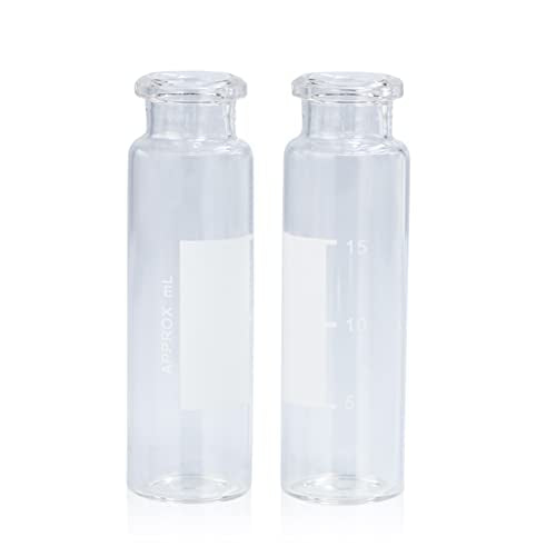ALWSCI 20ml Clear Headspace Vials, Writing Area and Graduations, 100 Pcs - size: 20ml 22.5*75mm