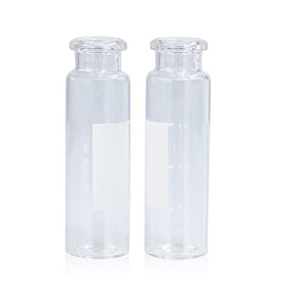 ALWSCI 20ml Clear Headspace Vials, Writing Area and Graduations, 100 Pcs - size: 20ml 22.5*75mm