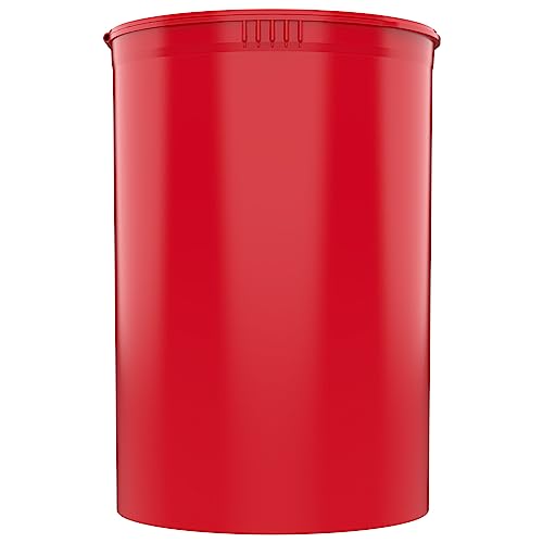 Dragon Chewer 160 Dram CR Plastic Packaging Pop Top Containers - Child Resistant Travel Holder Vial Bottles - 33 qty (Red) - color: Red