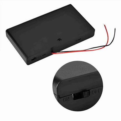 Zerone 12v Battery Pack, 8-Slot Battery Holder AA Battery Clip Holder Box Case with On/Off, Plastic 12V Cell AA Battery Storage Box with ON/Off with Wire & Cover