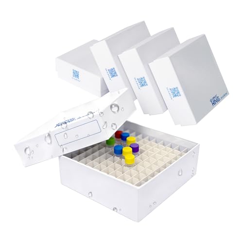100-well Cryo Boxes, Plastic Coating, 2 Inch Height, Pack of 5 - size: 2 in,100-well