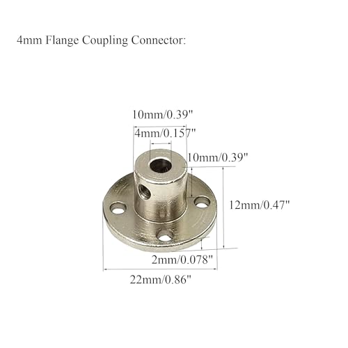 5 Pcs 4 mm Flange Coupling Connectors,High Hardness Metal Flange Shaft Coupling Shaft Mounting Hub with M3 Screws and Allen Wrench for DIY Model Motors Accessories Coupler - size: 4mm, style: 4mm