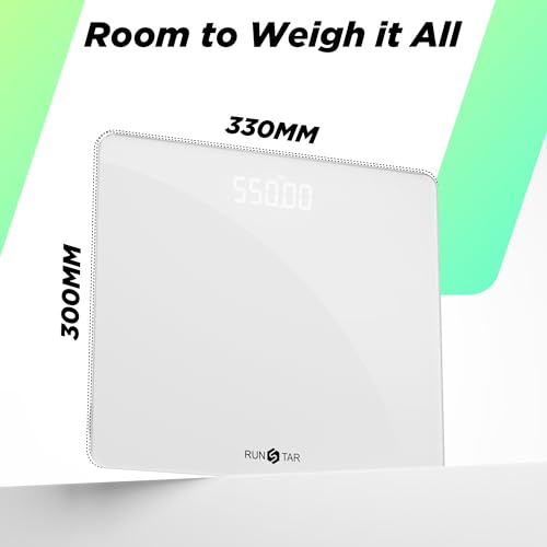 550lb Scale for Body Weight with Ultra-Wide Platform and Large LED Bezel-Less Display, Accurate High Precision Digital Bathroom Scale with Extra-High Capacity - color: Silver