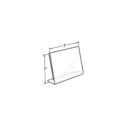 Azar Displays 112728 5" W x 5" H L-Shaped Sign Holder-10PK, clear - size: 5 in W x H Square