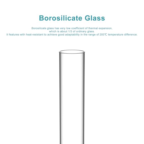 StonyLab Borosilicate Glass Round Bottom Test Tubes, 30mm OD X 165mm Length (Pack of 15) - style: 15 Pack