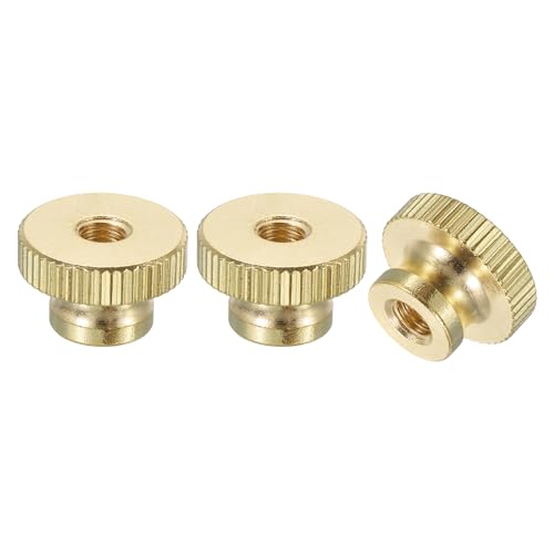 uxcell Knurled Thumb Nuts, 3Pcs M5 x D16mm x H10mm Brass High Head Through Hole with Collar High Head Through Hole Round Knobs Fasteners for 3D Printer Parts, Machine Tools - size: M5 x D16mm x H10mm
