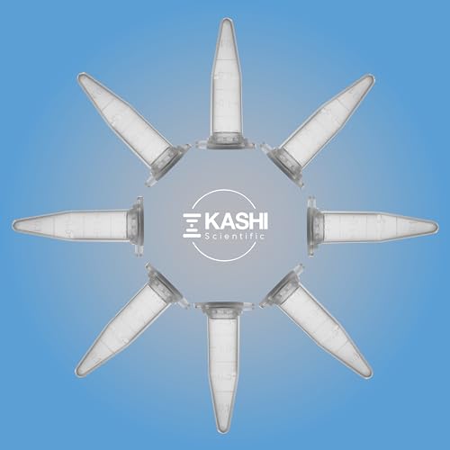 Kashi Scientific 1.5mL Snap Cap Clear Microcentrifuge Tube with Graduation and Marking Area, Lab Grade Polypropylene Plastic [1.5mL, 500] - size: 1.5mL