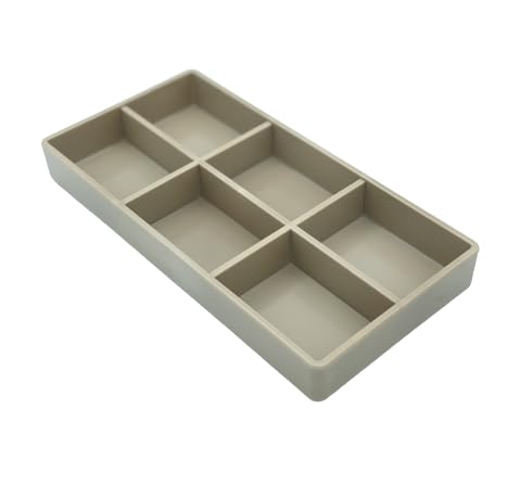 AmeiCan Goods 2/Pcs Dental Autoclavable Cabiet Tay #20 Plastic 6 Compartment Organizer Tray to Organize disc, Wheels, Stones and ect. 8"L x 4"W x 1"H (Beige) - color: Beige