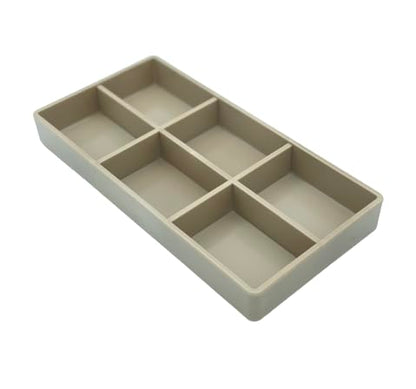 AmeiCan Goods 2/Pcs Dental Autoclavable Cabiet Tay #20 Plastic 6 Compartment Organizer Tray to Organize disc, Wheels, Stones and ect. 8"L x 4"W x 1"H (Beige) - color: Beige