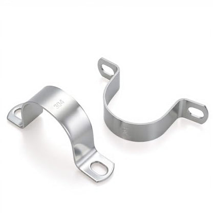 6 PCS 2 Inch, 304 Stainless Steel Thickened Pipe Clamps, Heavy-Duty Two Hole U-Bracket Conduit Clips for HVAC, Electrical, Plumbing, Secures Rigid Pipe/Tube on Wood/Metal/Concrete (50mm) - size: 2" (50mm)