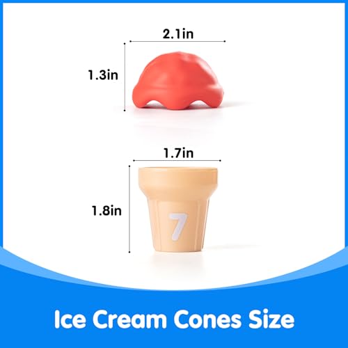Ice Cream Counting Toy & Human Body X-Ray Set – Number Matching Cones and Anatomy Learning Cards for Kids STEM Education and Classroom Activities