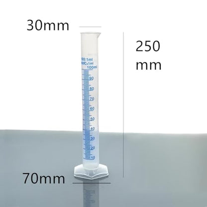 2 Pcs Plastic Measuring Graduated Cylinders Transparent Graduated Cylinder Beaker Lab Test Tube Liquid Measuring Tool with 2 Sided Marking 100 ml - size: 100 ml