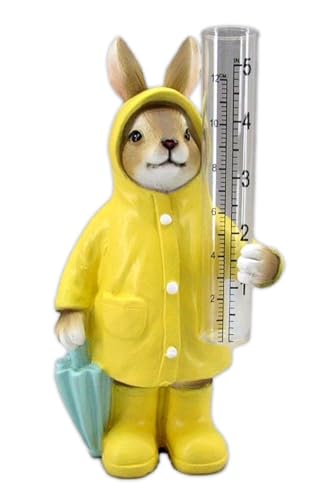 The Bridge Collection Raincoat Bunny Rain Gauge-Cute Rabbit Decor