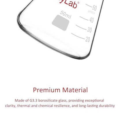 stonylab Erlenmeyer Flasks, 2 Pack 50 ml Narrow Mouth Heavy Wall Borosilicate Glass Erlenmeyer Flask Laboratory Glassware - size: 50 ml