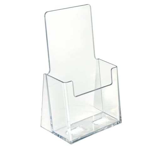 Azar Displays 252012-100PK Acrylic Trifold Brochure Holder Plastic Counter top Organizer 100-Pack, Clear - size: 100-Pack, style: No Business Card Pocket