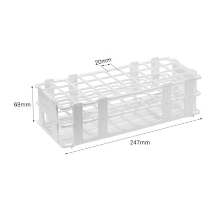 Plastic Lab Tube Rack Storage Stand Holder Detachable for 20mm ID, 40 Holes