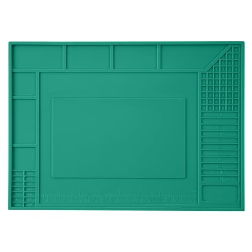 Noah Premium Heat Resistant Soldering Mat 932°F,Silicone repair Mat for Soldering Desoldering,Cell Phone, Laptop Repair, 11.8''x8.3'',Green