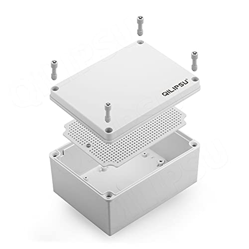 QILIPSU Junction Box with Mounting Plate 200x150x100mm, ABS Plastic DIY Electrical Project Case IP67 Waterproof Dustproof Enclosure Grey (7.9"x5.9"x3.9") - color: Grey Cover, size: 7.9"x5.9"x3.9"