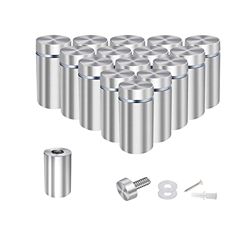 1/2 x 1 Inch Sign Standoffs Wall Mounting Standoff Screws Hardware, 16 Pack - size: 1/2"x1"