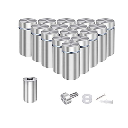1/2 x 1 Inch Sign Standoffs Wall Mounting Standoff Screws Hardware, 16 Pack - size: 1/2"x1"