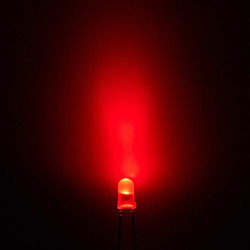 CHANZON 100 pcs 3mm Red Diffused LED Diode Lights (DC 3V 20mA) - color: G) Red-red (100pcs)