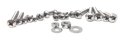 226 Pieces Stainless Steel Sheet Metal Screw Assortment & Machine Screws 36 Different Sizes of Flat, Oval, Pan, Hex Head Phillips Self Tapping Screws Hardware for Wood, Metal or Fiberglass