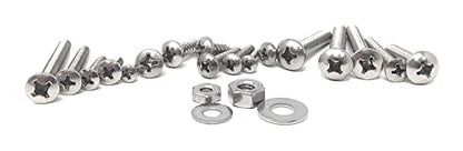 226 Pieces Stainless Steel Sheet Metal Screw Assortment & Machine Screws 36 Different Sizes of Flat, Oval, Pan, Hex Head Phillips Self Tapping Screws Hardware for Wood, Metal or Fiberglass