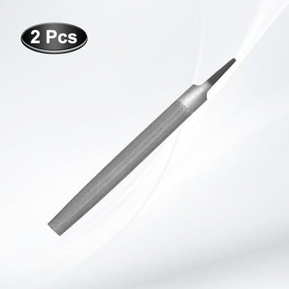 HARFINGTON 6" Half Round Medium Cut File Double Cut Teeth without Handle - size: 6"