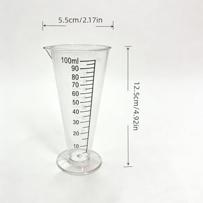 100ml Plastic Liquid Measuring Cup - Graduated Measuring Beaker with Clear Scale for Kitchen, Lab & Mixing