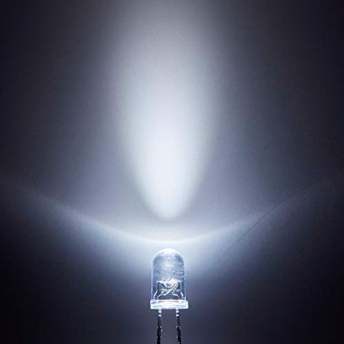 CHANZON 20 pcs Pre-Wired 5mm White LED Diode Lights (DC 12V) - color: B) White (20pcs)